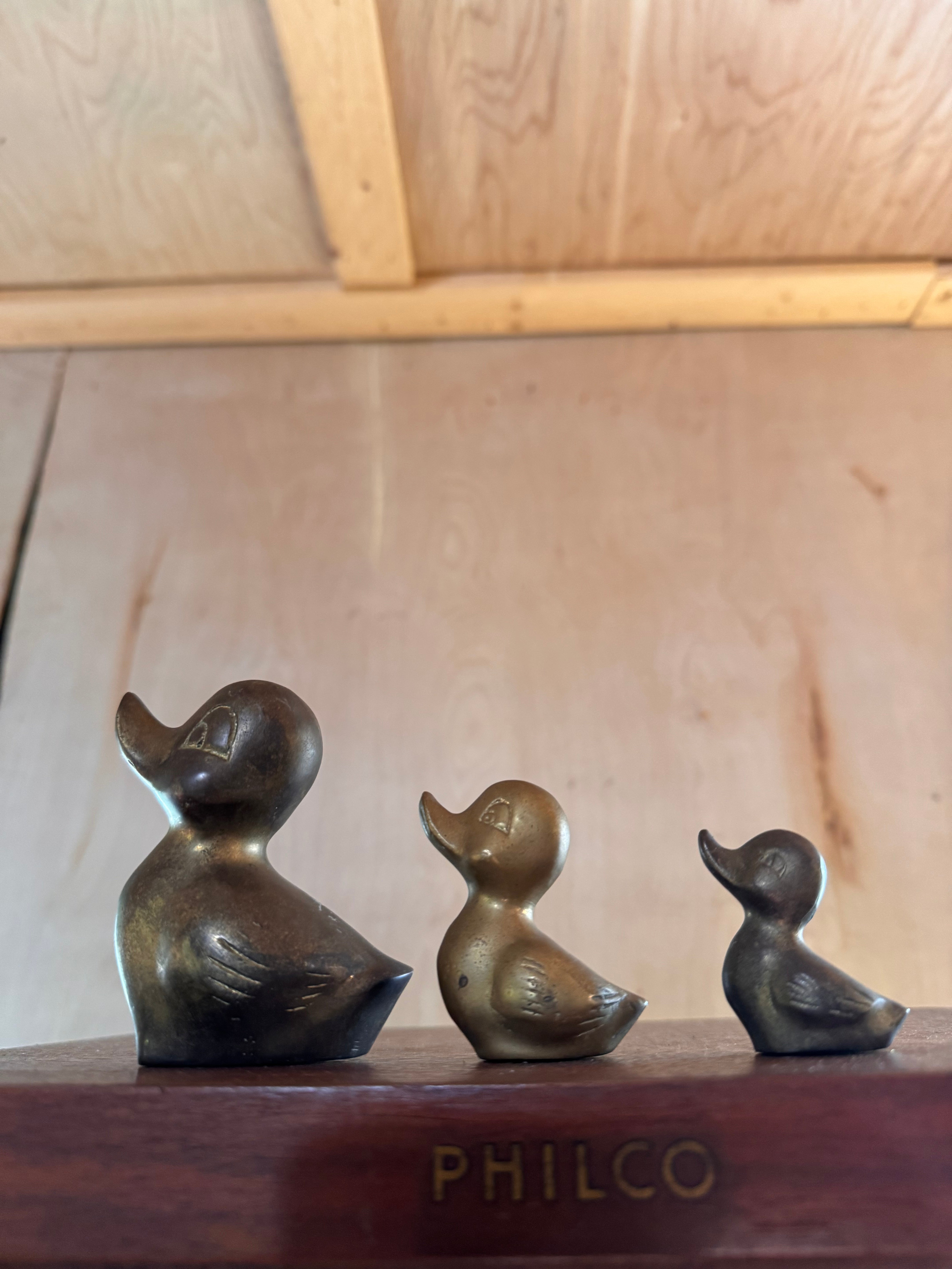 Set of 3 Brass Ducks