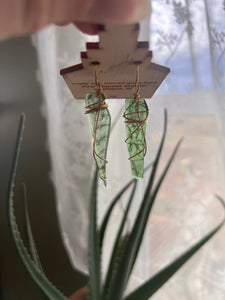 Green Cowpens Stained Glass Earrings