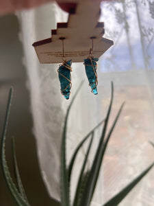 Turquoise Cowpens Stained Glass Earrings