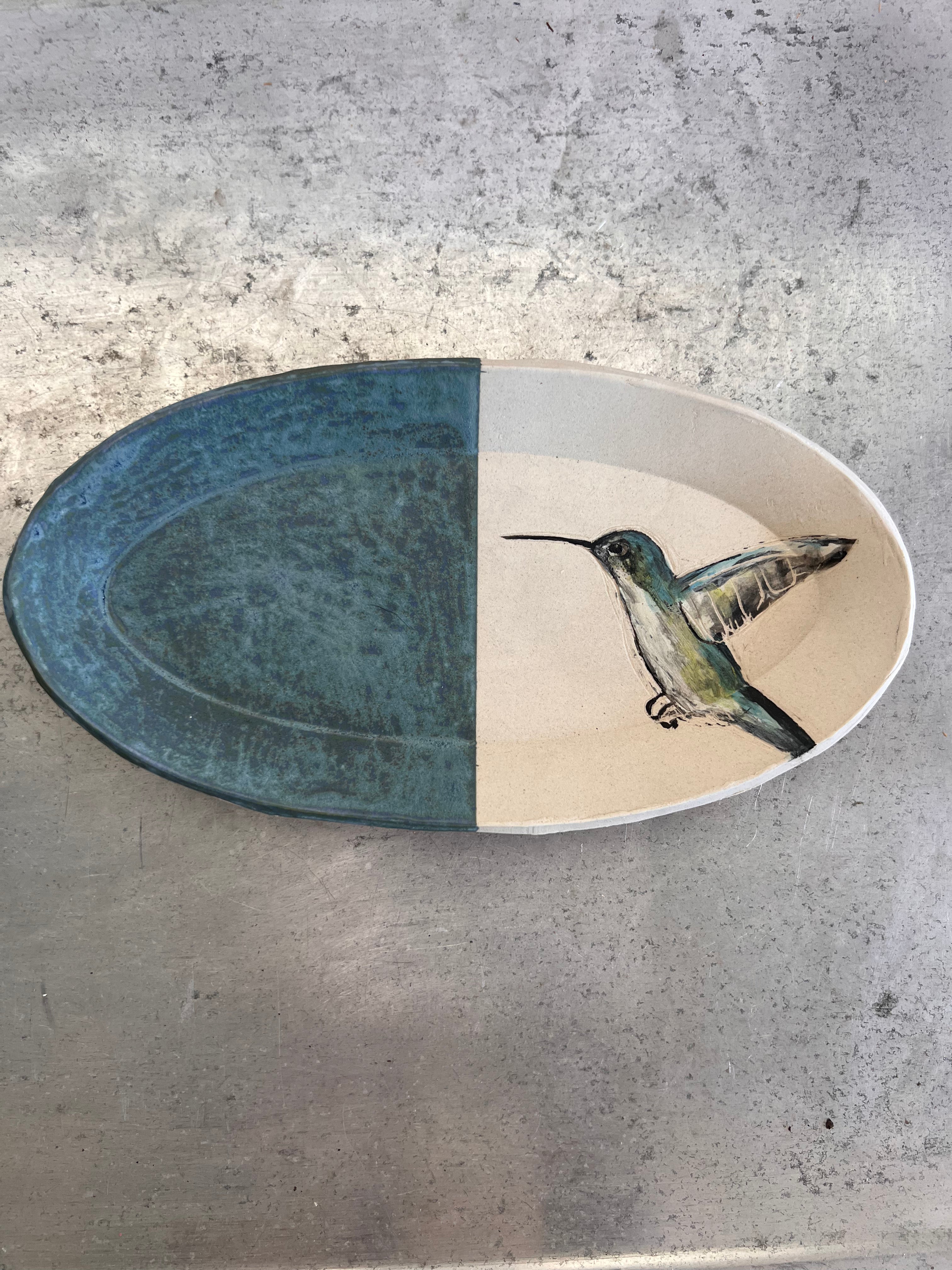 Oval Platter - Hummingbird