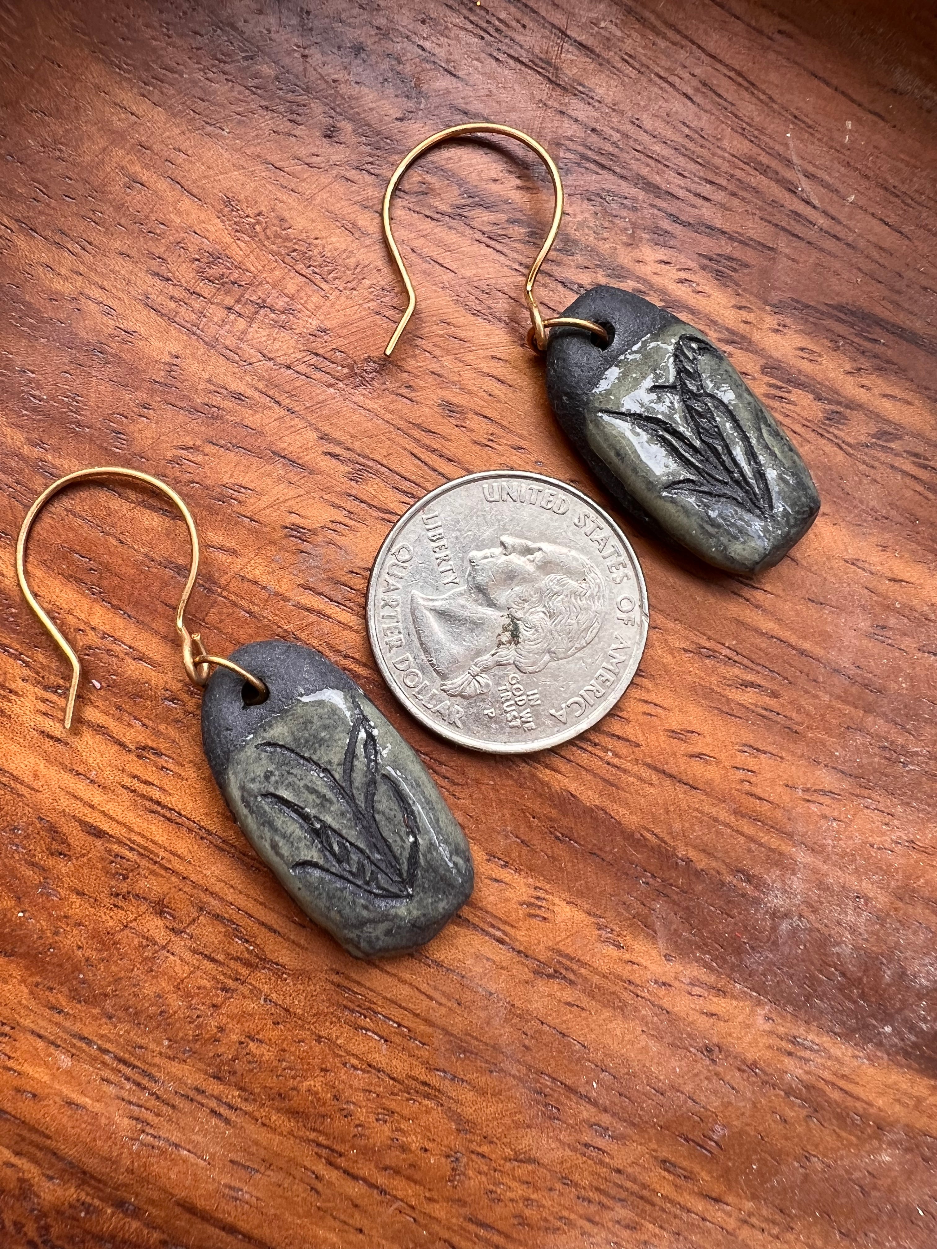 Carved Succulent Dangle