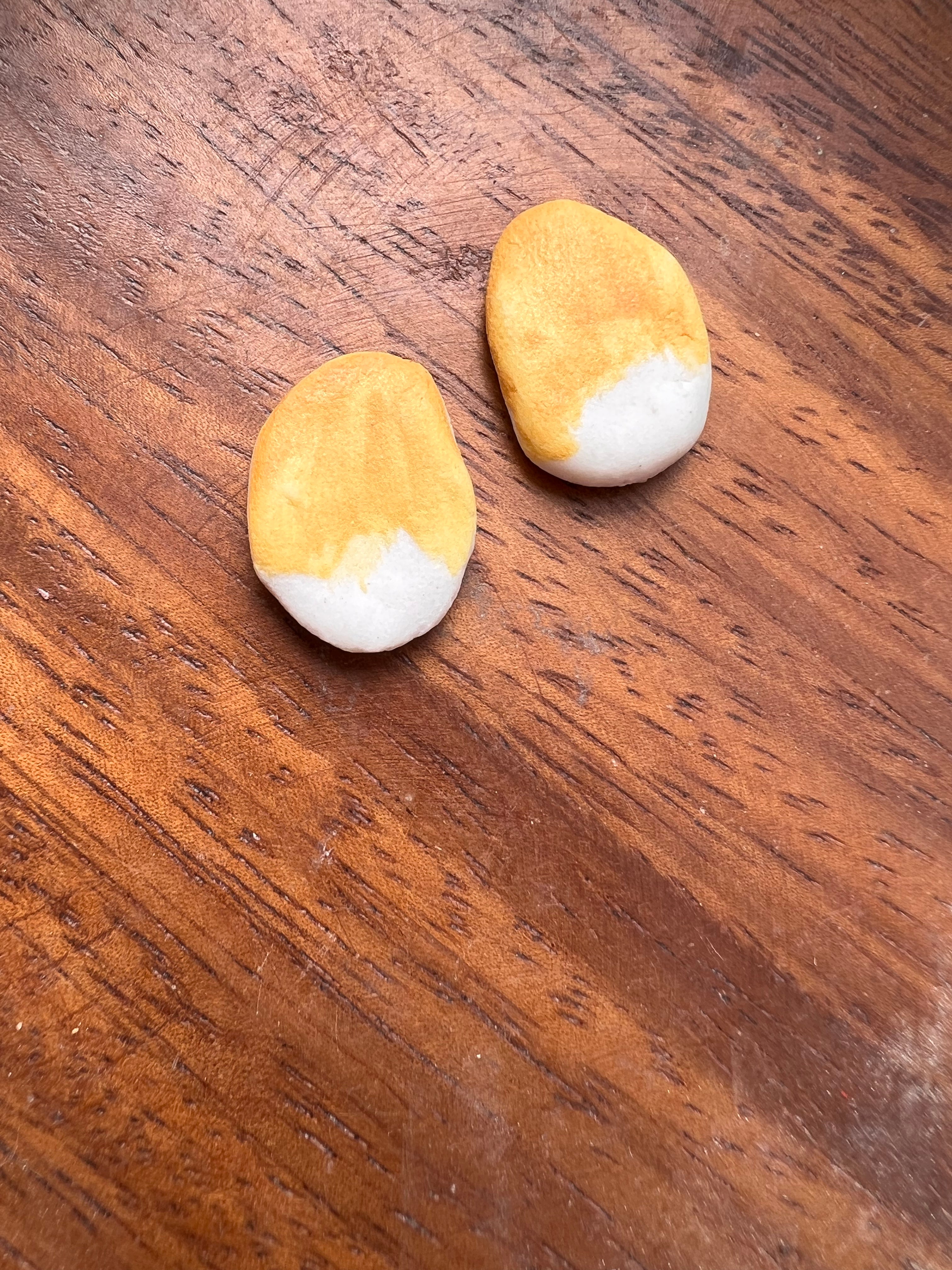 Brushed Yellow Porcelain Studs
