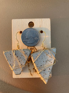 Recycled Pottery & Gold Dangles