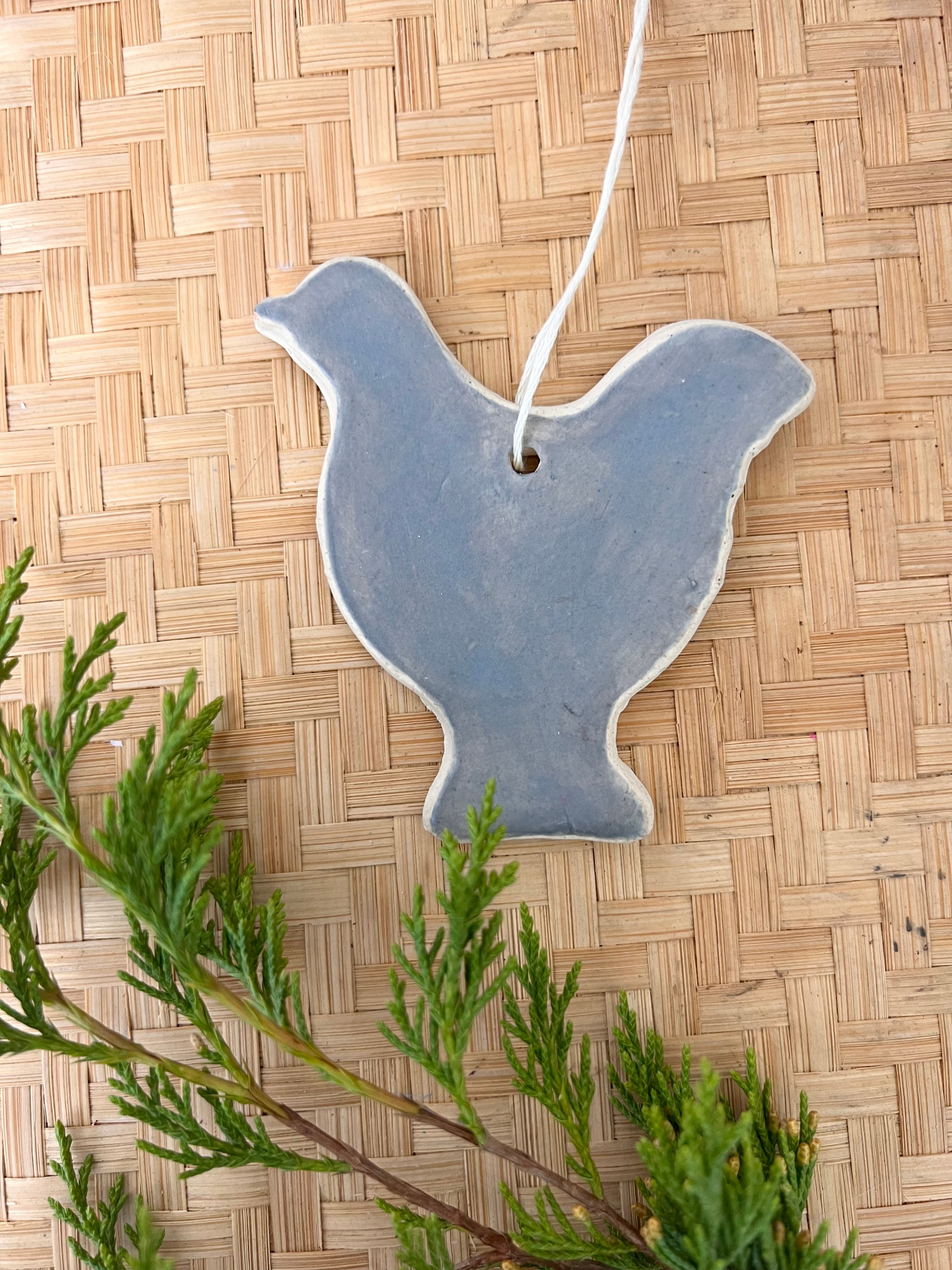 Chicken Ornament - Concrete Blue