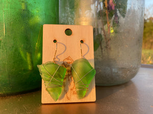 Recycled Green & Gold Dangles