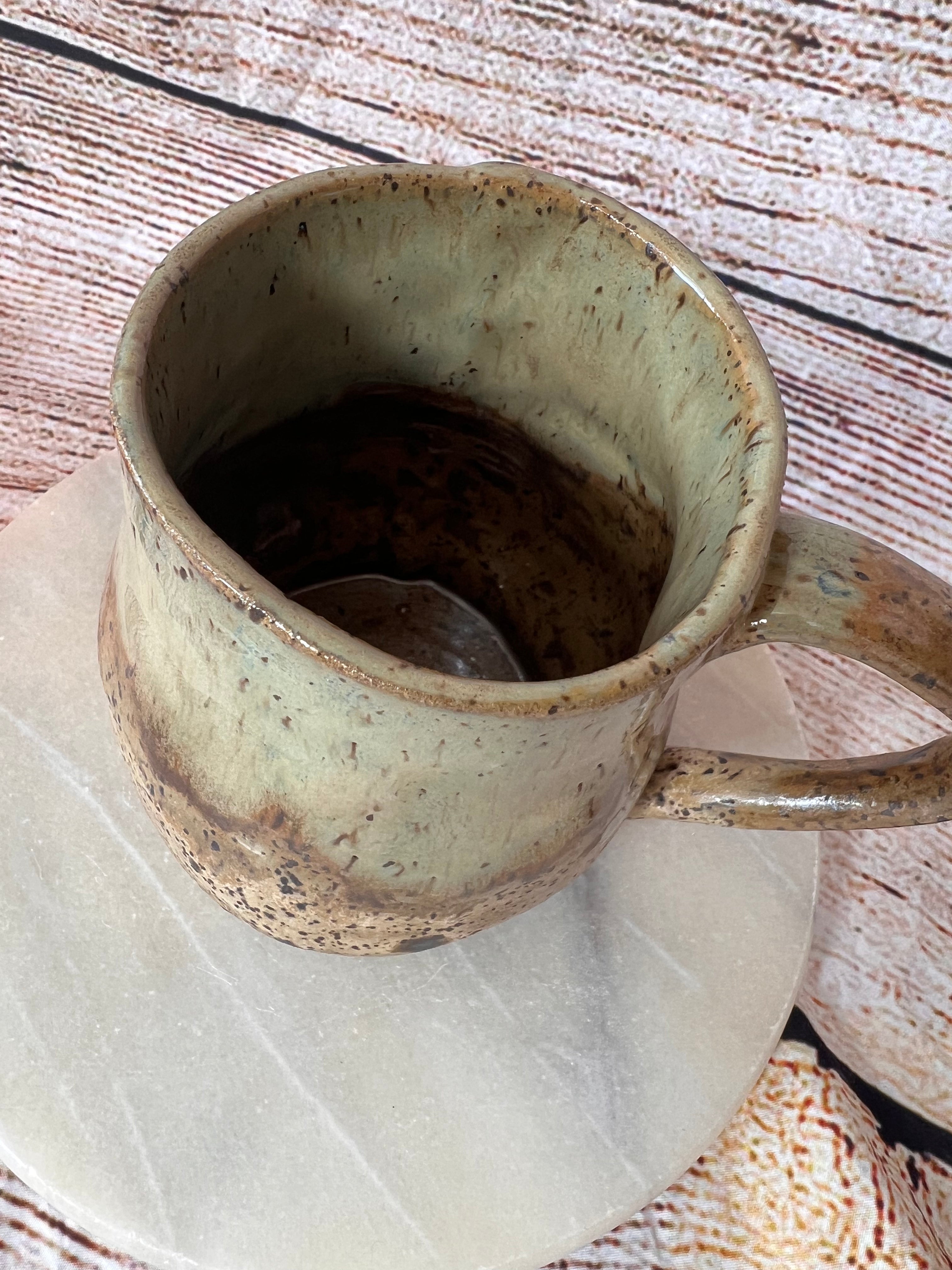Green and Brown Speckled Mug