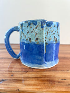 Speckled Blue on Blue Squatty Mug