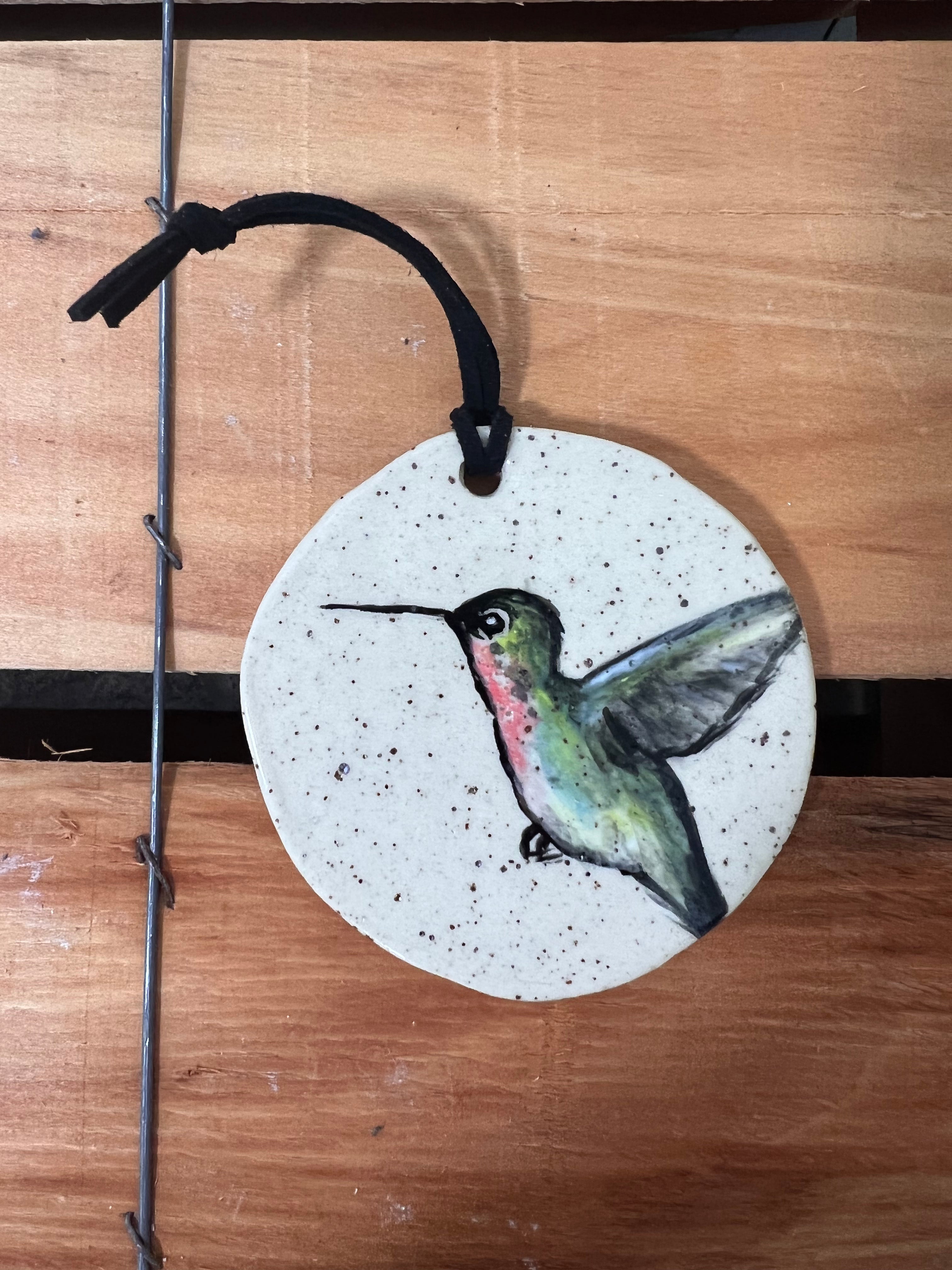 Hand-Painted Ornament - Hummingbird