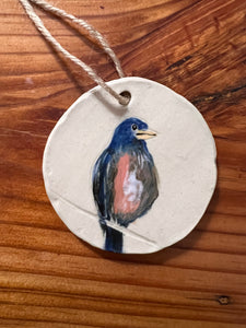 Hand-Painted Ornament - Bluebird